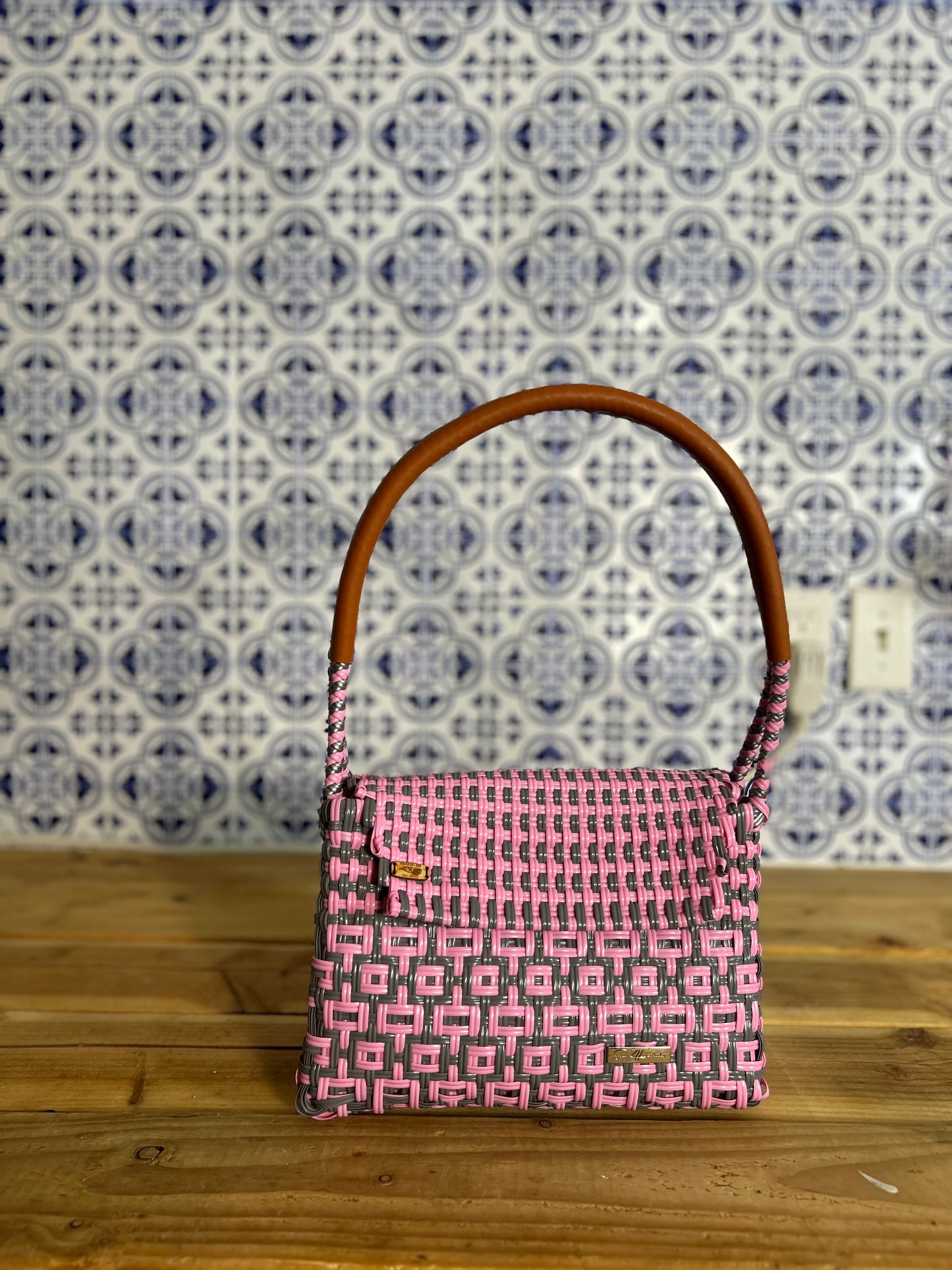 Ime Handbag- Pink & Silver