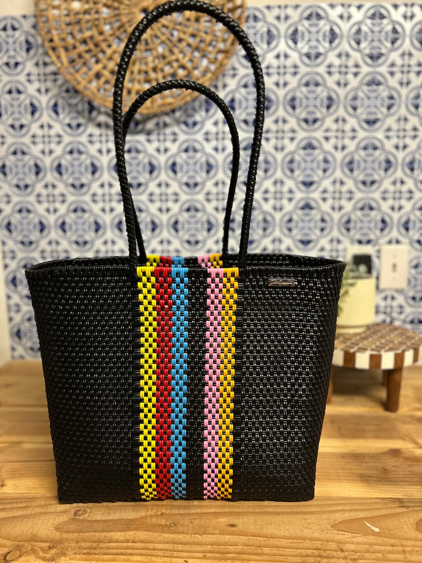 Big Tote 3/4- Black Multicolored