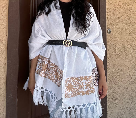 Rebozo- White&Gold